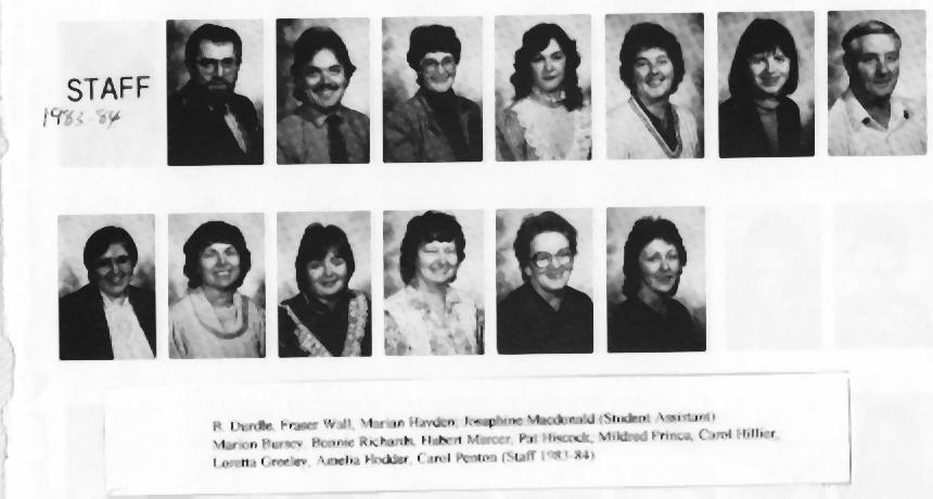 St Philips School Staff  Year 1983-84